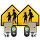30" Push Button LED Flashing School Crossing System